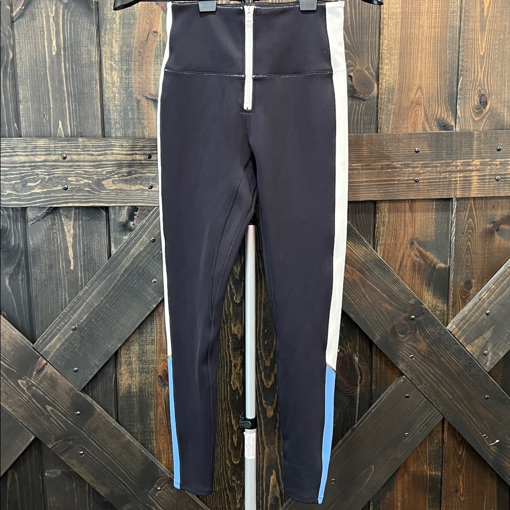 Bandier x Solid & Striped‎ Soleil Zip Front Leggings S Black Ankle Activewear